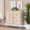 Baxton Studio Favian Classic and Traditional  White and Weathered Brown Finished Wood and White Metal Sideboard 223-12477-ZORO